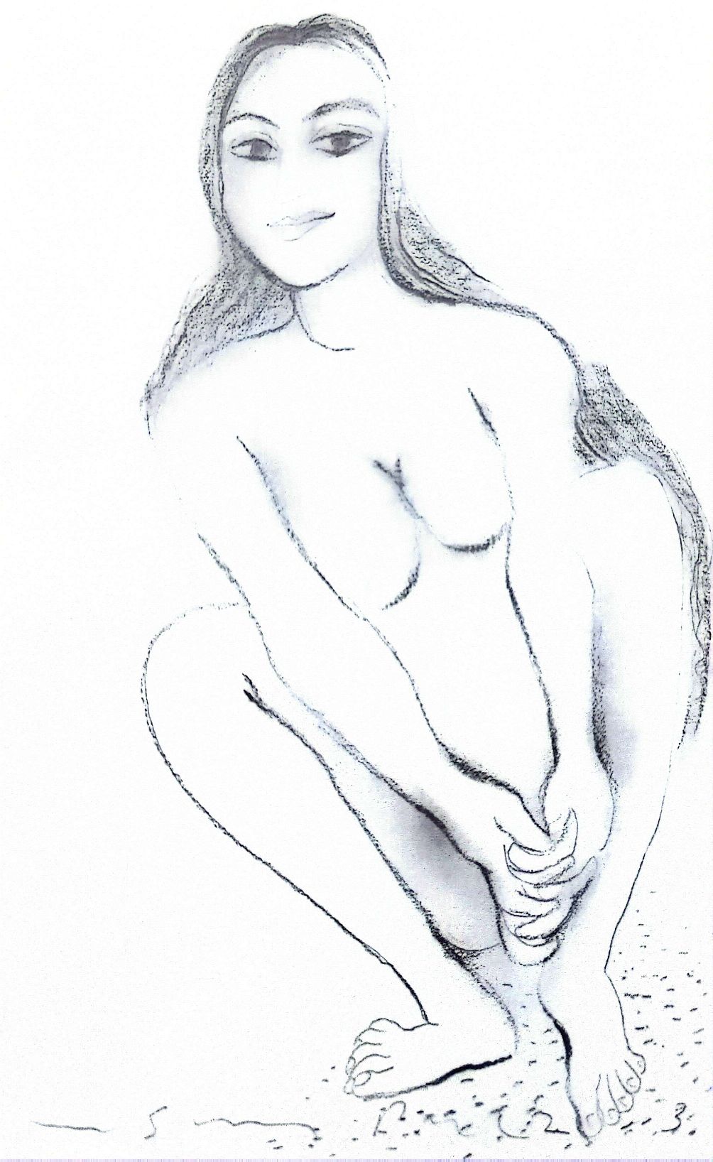 Gogi Saroj Pal - 30 x 21 cm - Charcoal on Paper