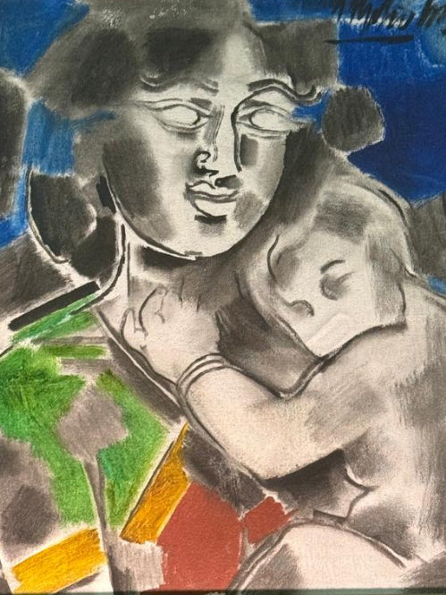 Alphonso Doss b 1939-2021 : Mother & Child oil canvass 2007 14x16 inches