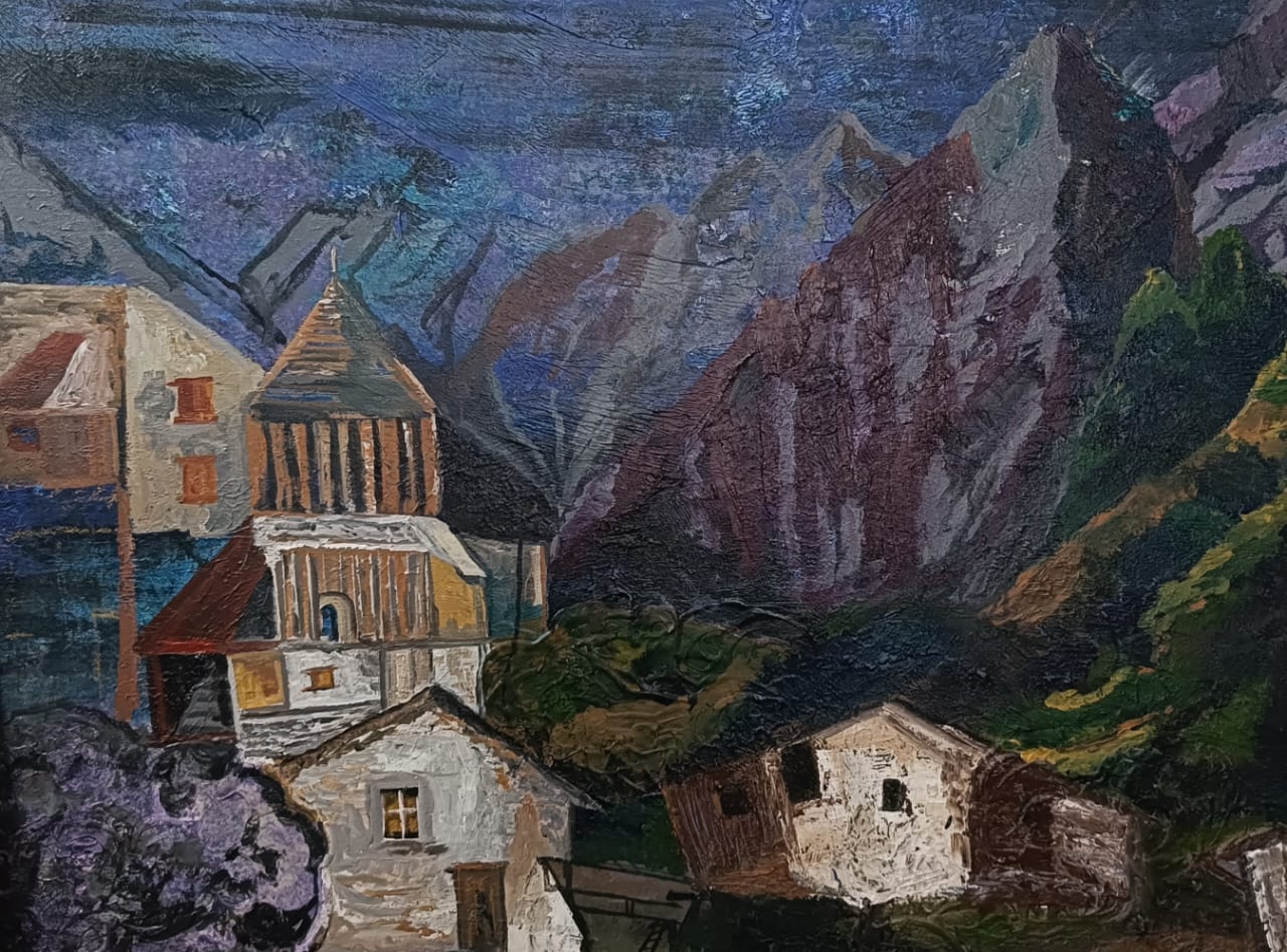 Anjana Guleria :Echoes of Himalaya 2025 oil on canvass 36x48