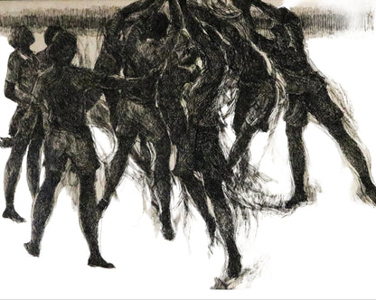 Khalil Ibrahim , Semi Figurative East Coast Series, 1998 Ink on paper .