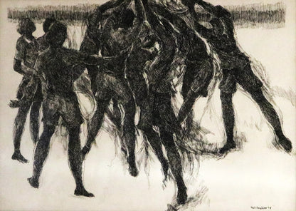 Khalil Ibrahim , Semi Figurative East Coast Series, 1998 Ink on paper .