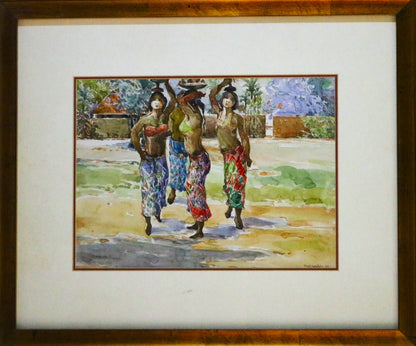 Khalil Ibrahim b 1934-2018 east coast scene water colour 2008 14.5 X 10 inches