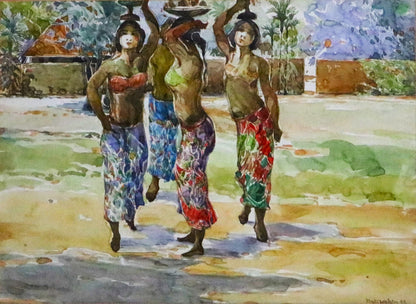 Khalil Ibrahim b 1934-2018 east coast scene water colour 2008 14.5 X 10 inches