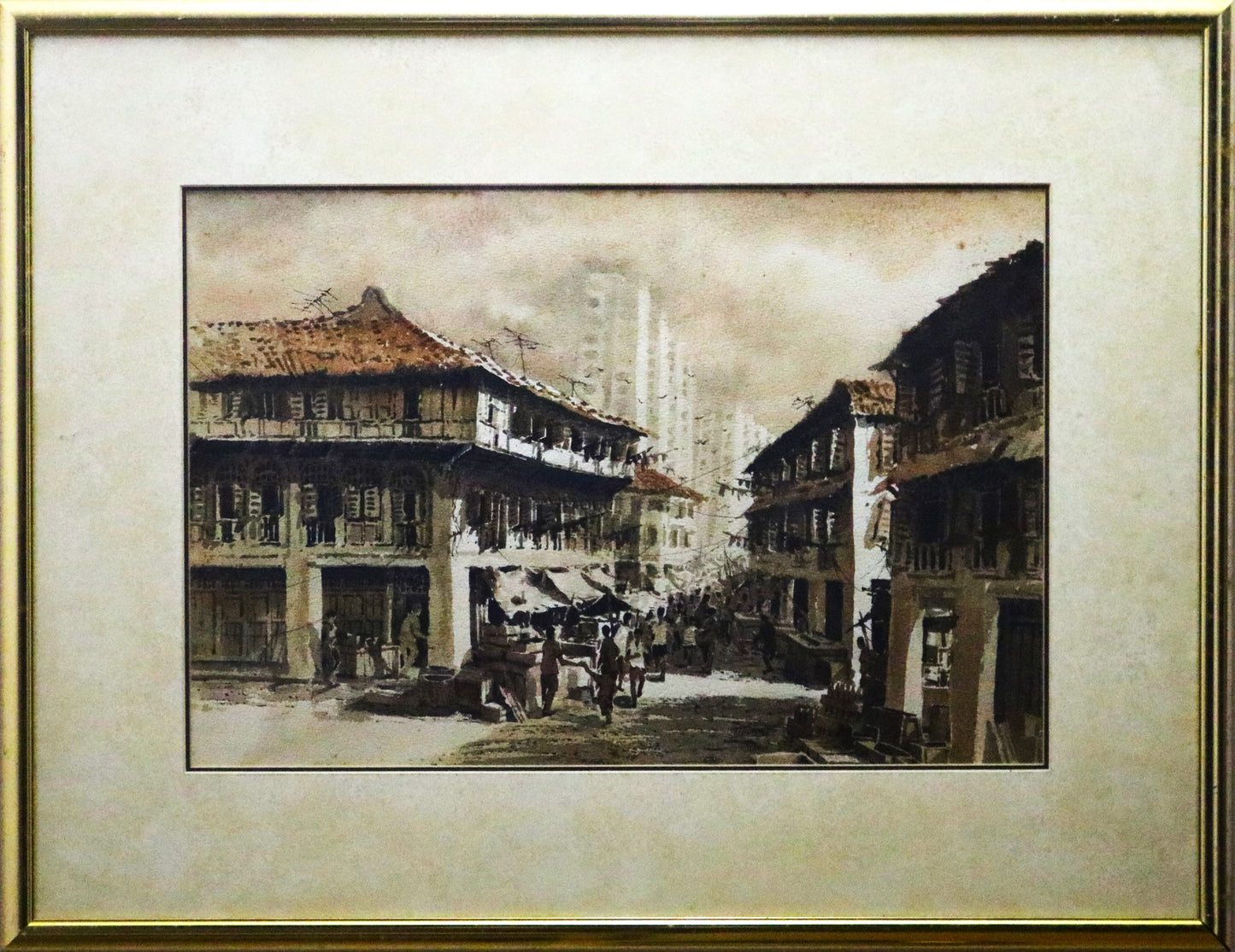 Ting Singapore Street Scene  14.5x22