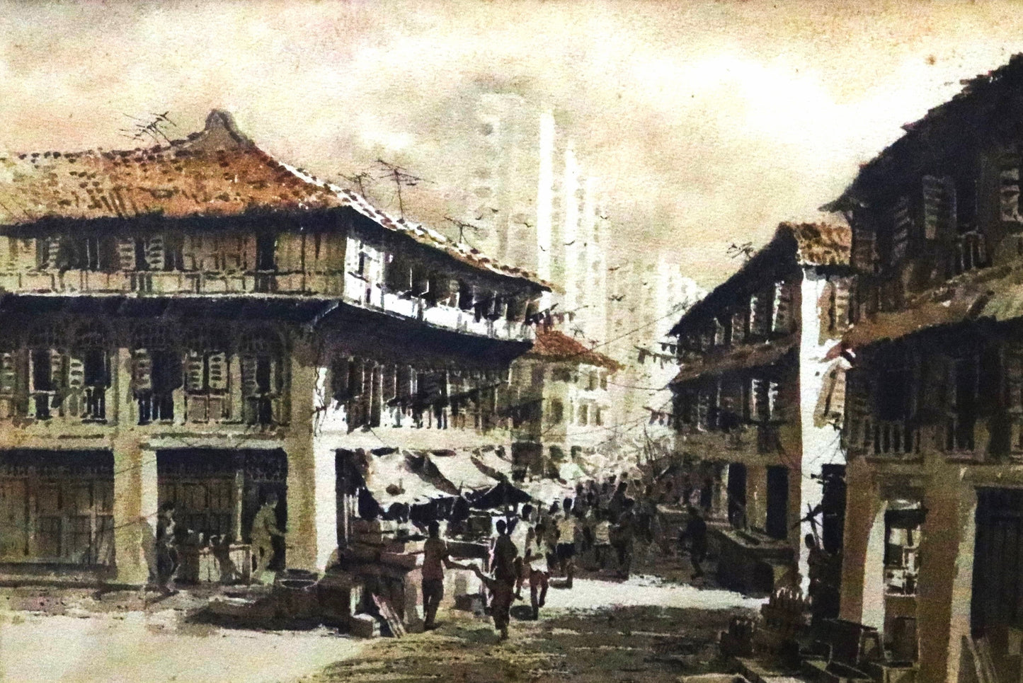 Ting Singapore Street Scene  14.5x22