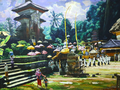 W.Hardja b 1946 oil on canvass 60 x 60 inches