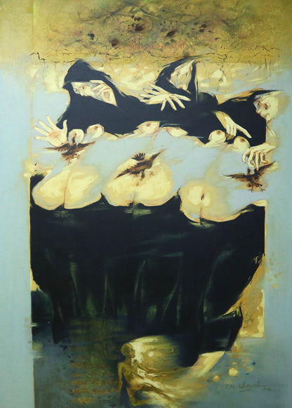 PN Choyal Women b 1924-2012 oil on canvass